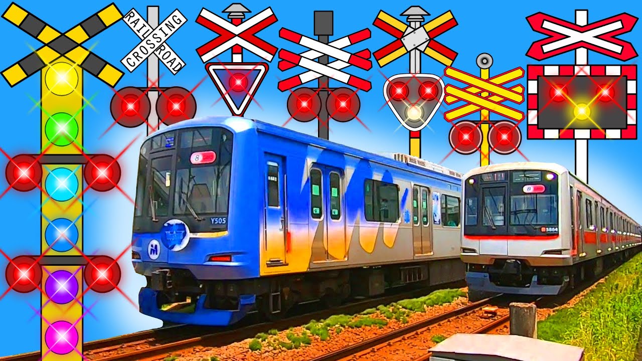 【電車】踏切 アニメ【鉄道 ふみきり】Train & Railroad crossing 東横線