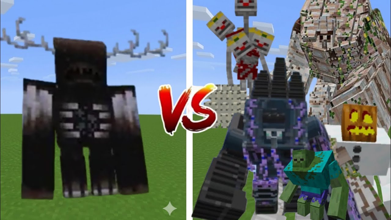Mutant Warden Vs All Minecraft Bosses !!