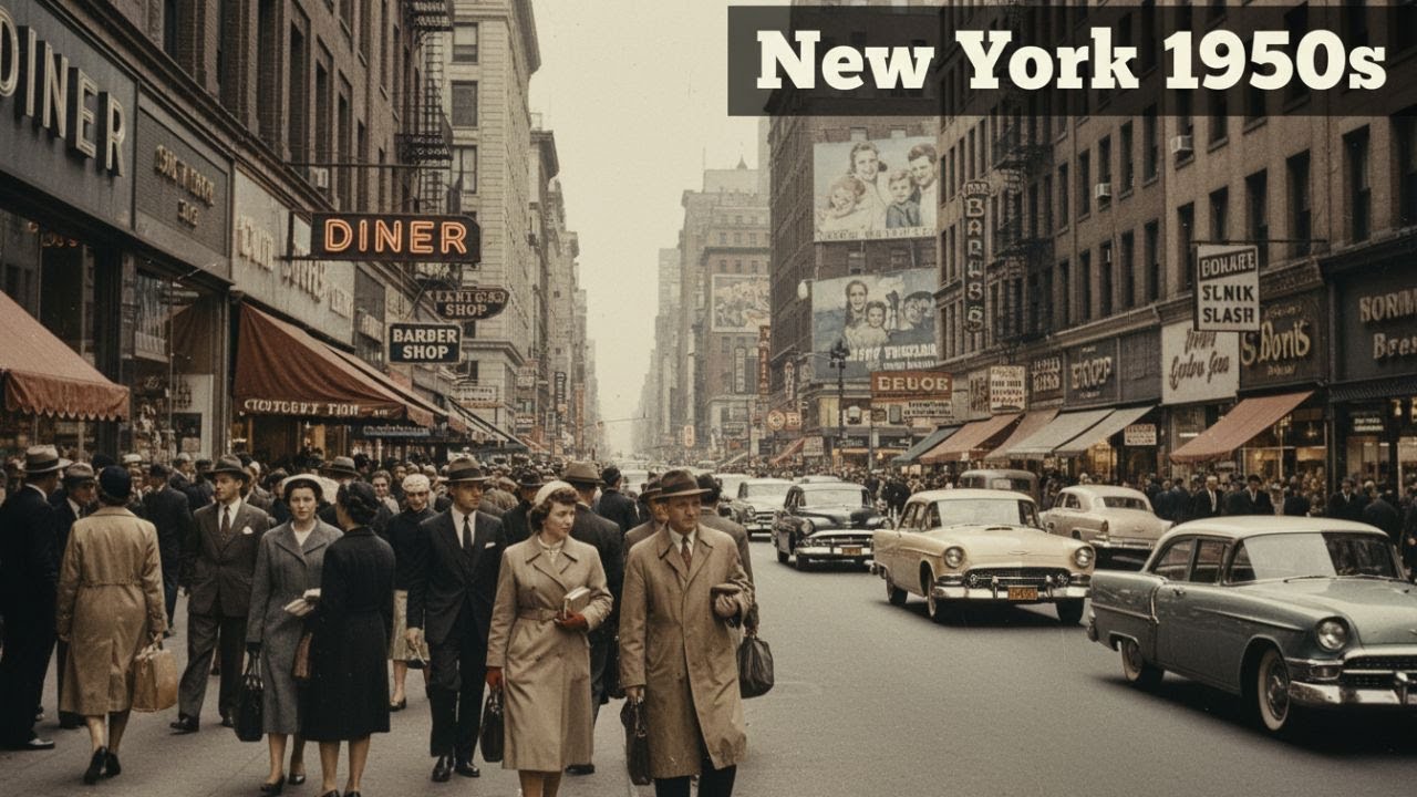 What Was New York City Like in 1950s ? (Kodachrome Video by RetroLens Rs)