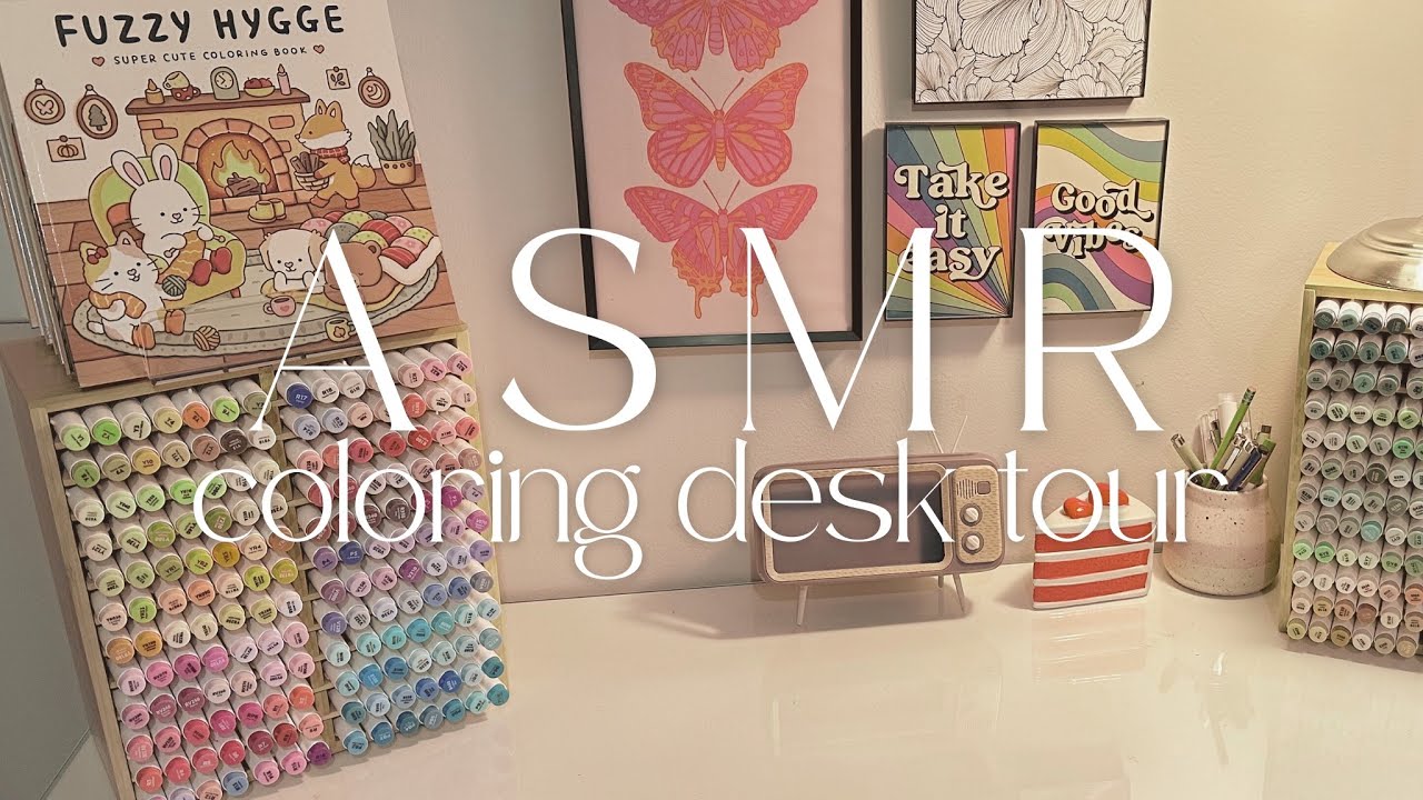 ASMR Coloring Desk Tour