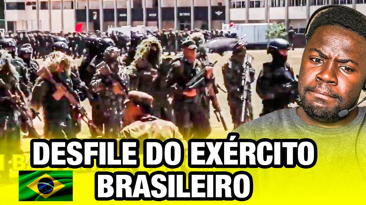 Reagindo - Desfile do exército Brasileiro (com meu amigo)
