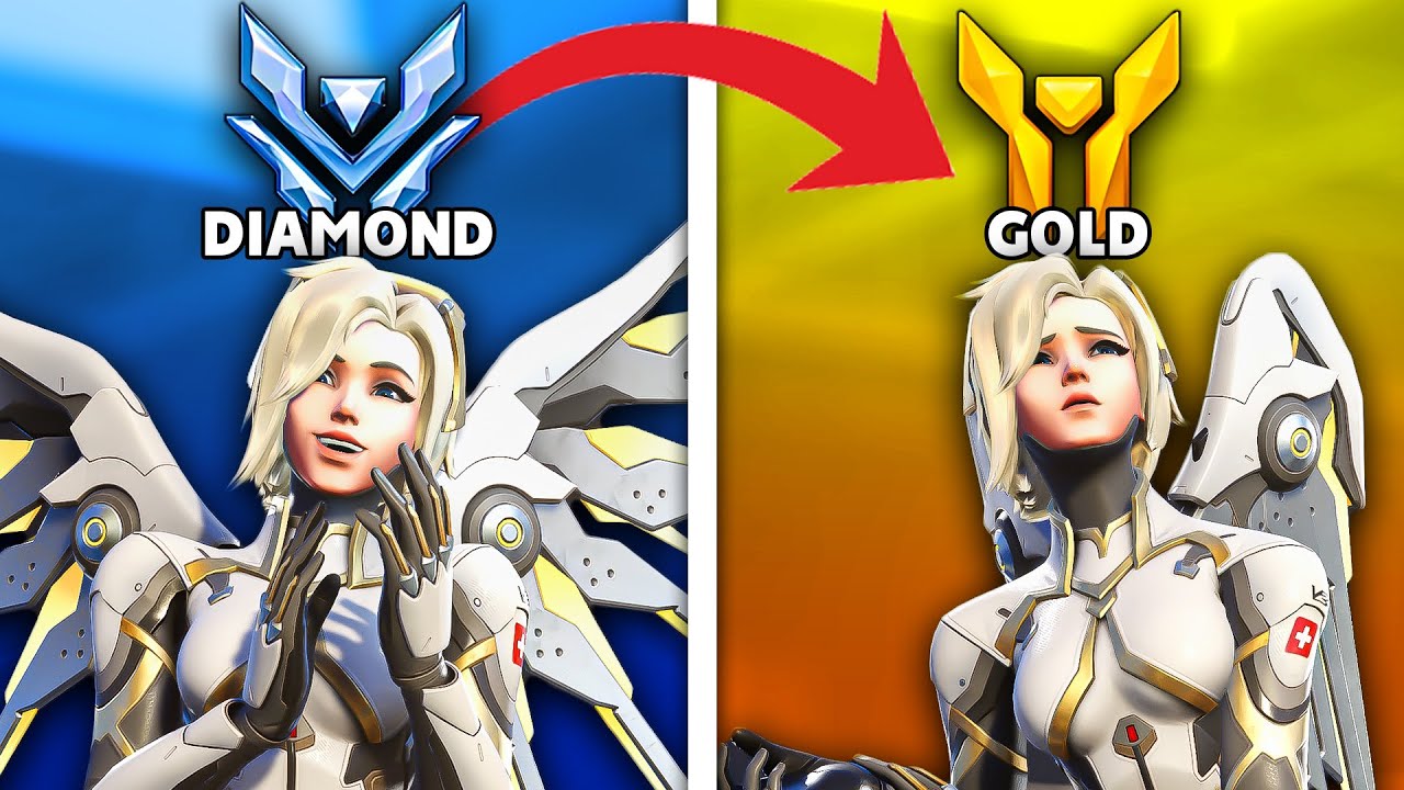 This Mercy FELL FROM DIAMOND, why are they struggling in GOLD lobbies??? (Spectating Overwatch 2)