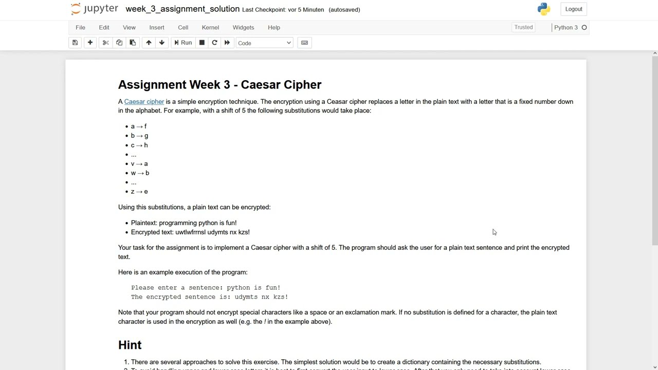 Python for Beginners - Week 3 Assignment - Solution