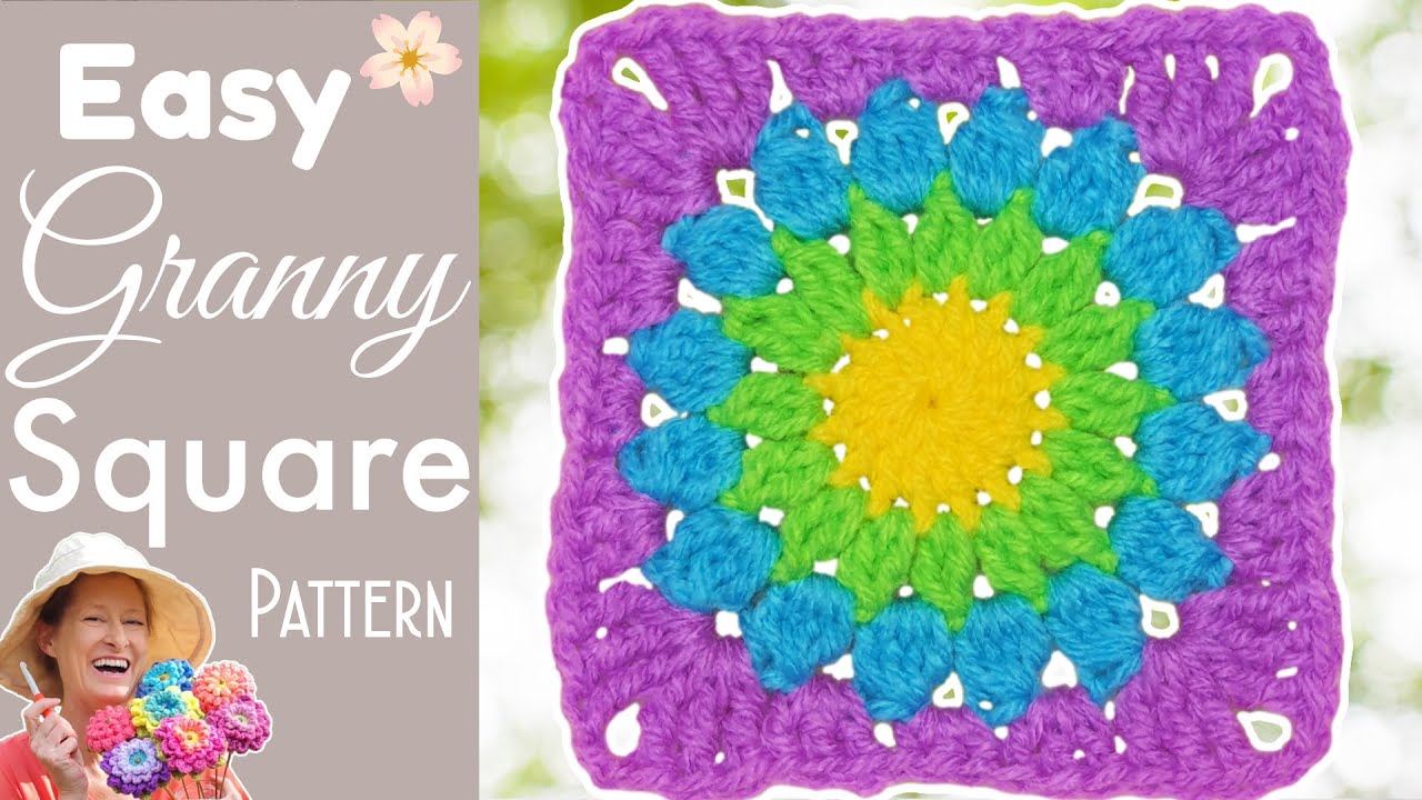 Легкий учебник Sunburst Granny Square для начинающих!