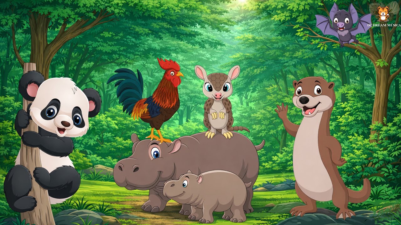 Funny Animal Videos: Panda, Rooster, Armadillo, Bat, Otter, Hippopotamus – Animal Sounds
