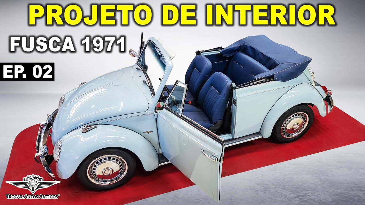 VISUAL NOVO! 😎 Fuscão 1500 Conversível Azul Diamante 💎 1971 com o interior todo REPAGINADO!