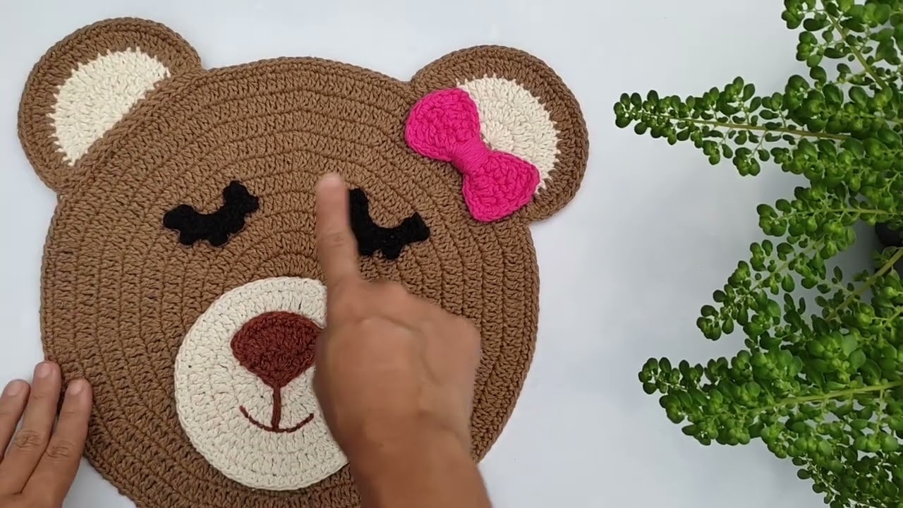 Sousplat Infantil  Urso de crochê #passoapasso #crochet #dicas