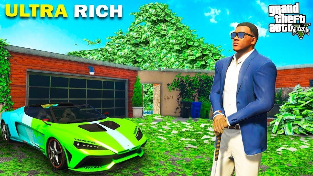 Shinchan and Franklin Found Billion Dollars Outside Franklin House in GTA 5