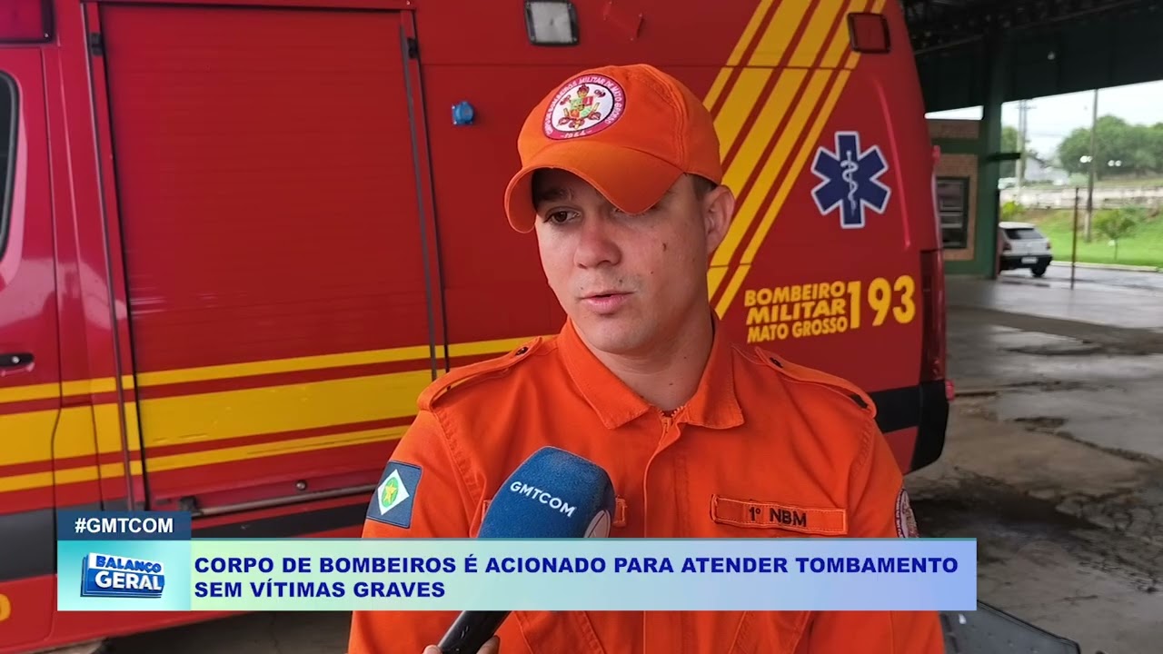 CORPO DE BOMBEIROS É ACIONADO PARA ATENDER TOMBAMENTO  SEM VÍTIMAS GRAVES