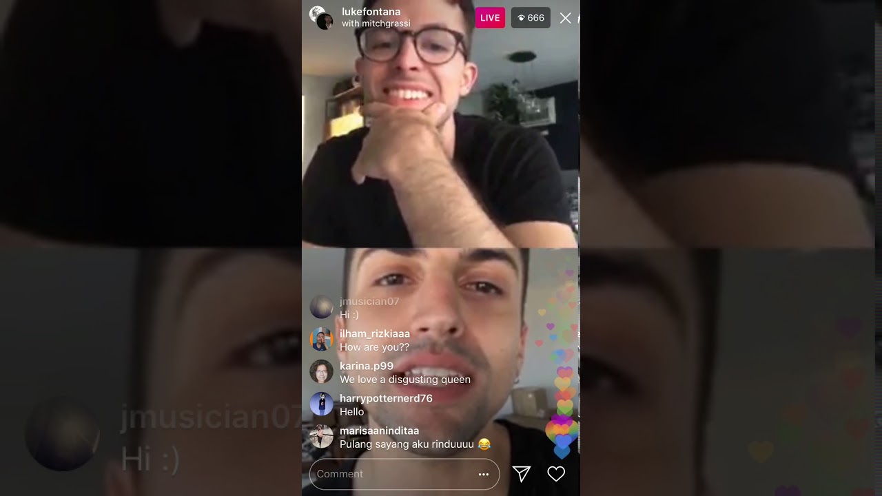 Lukefontana’s insta live stream w/ Mitch Grassi 6/21/18