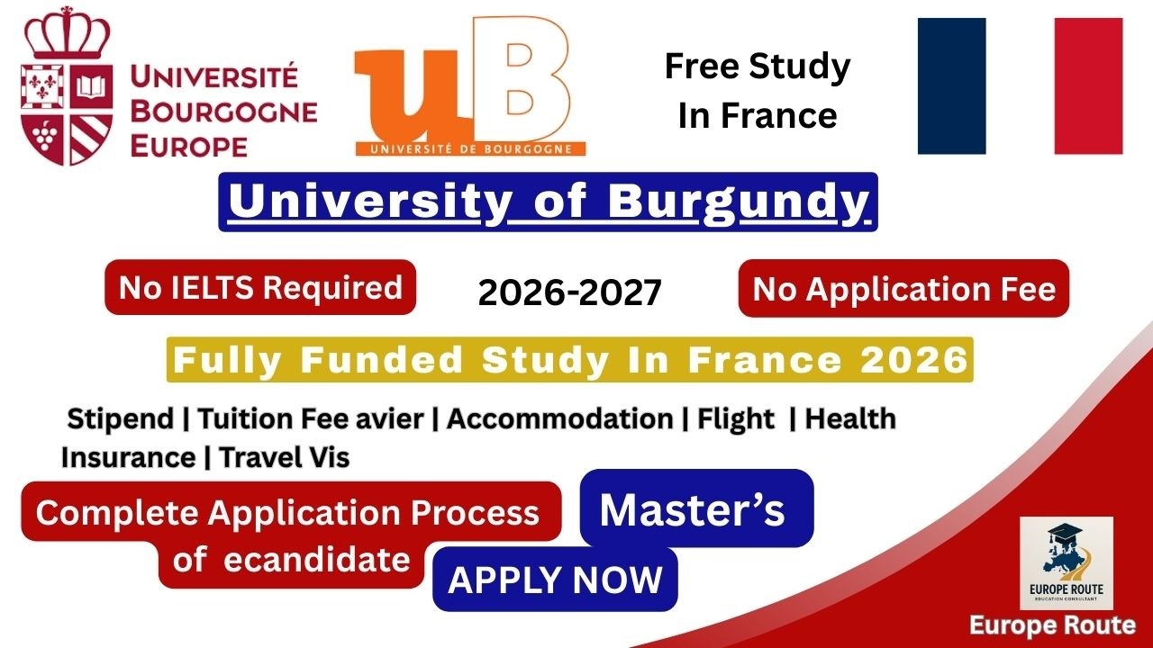 University of Bourgogne Admissions 2026 | No Fee & IELTS | English-Taught Programs | Study in France