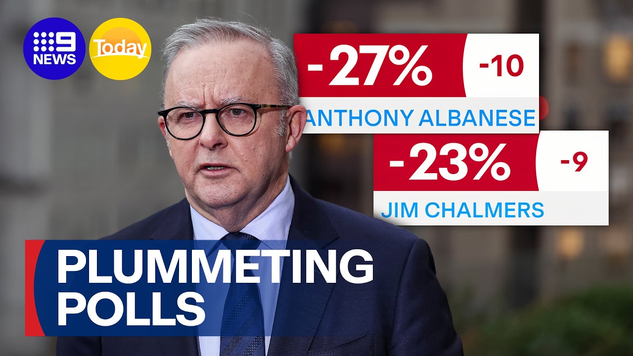 PM and Treasurer popularity plummets | 9 News Australia