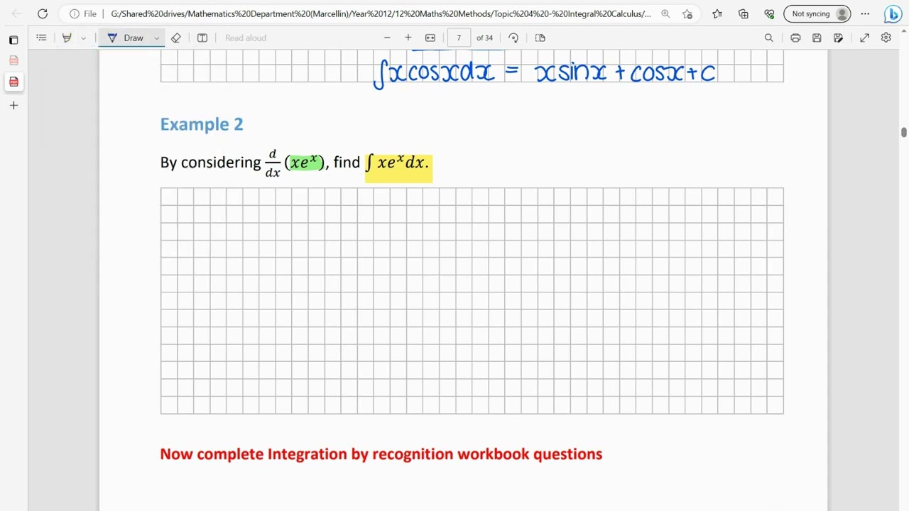 Integration by Inspection