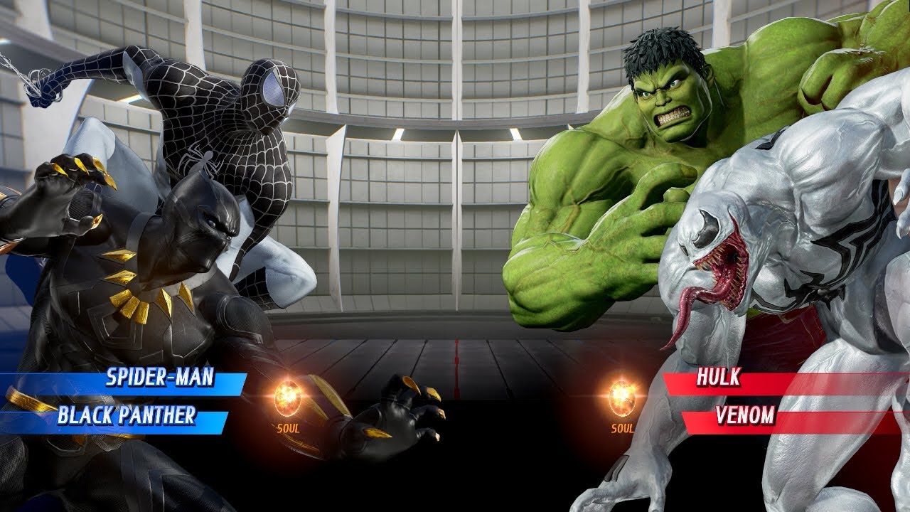 Grey Spider Man & Black Panther VS Hulk & White Venom - Marvel vs Capcom Infinite