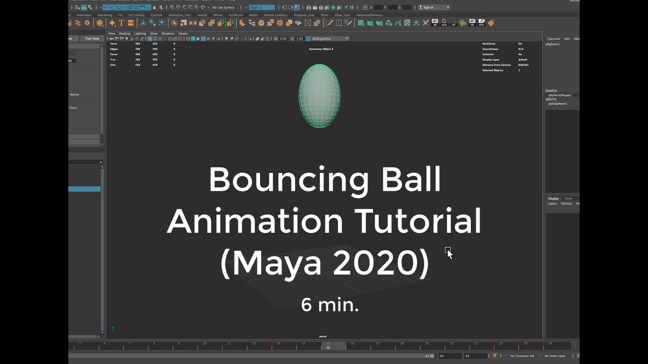 Maya Tutorial: How to create your first animation (Simple Ball Bounce)