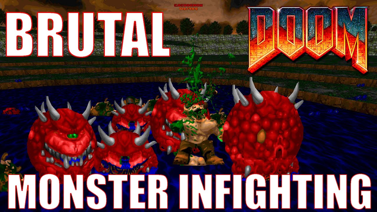 Hell Knight vs Cacodemon  - BRUTAL DOOM Monster Infighting - Full HD NPC Battles
