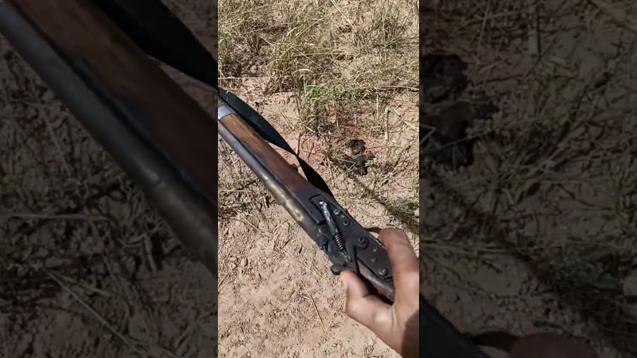 testando espingarda de socar antiga