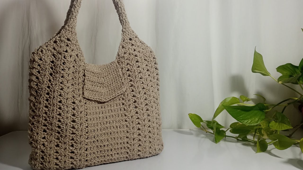 Bolsa de crochê feita com barbante linda fácil e rápida de fazer passo a passo #crochet 