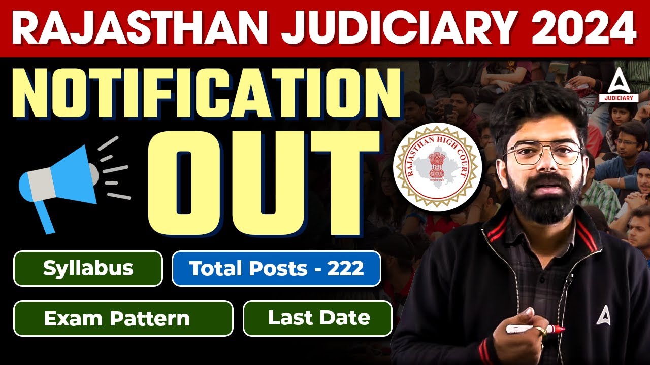 Rajasthan Judiciary Vacancy 2024 Out📢| RJS Syllabus & Exam Pattern | Rajasthan Judicial Services