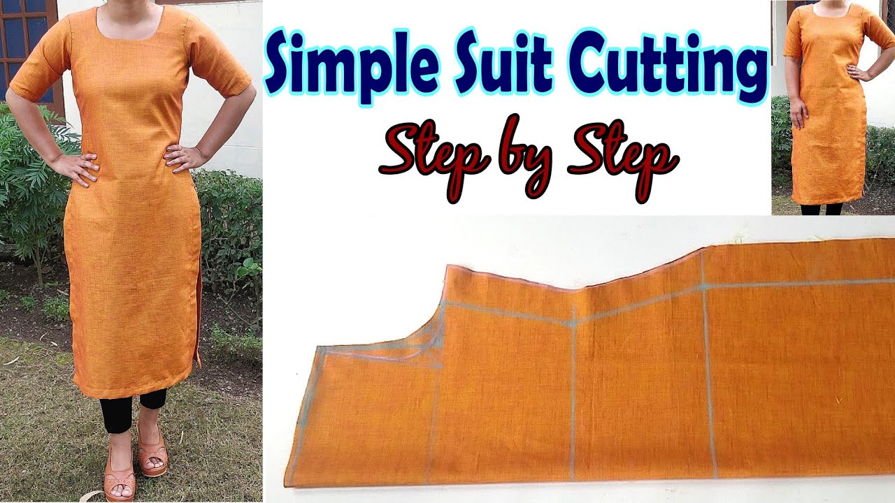 Part1- Simple Suit/kameez Cutting for Beginners | English Subtitles | Stitch By Stitch