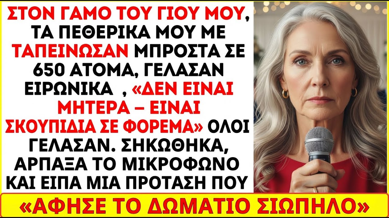 Στο γάμο του γιου μου, οι γονείς της νύφης με δείχνουν και λένε: «Αυτό δεν είναι μητέρα—είναι…»