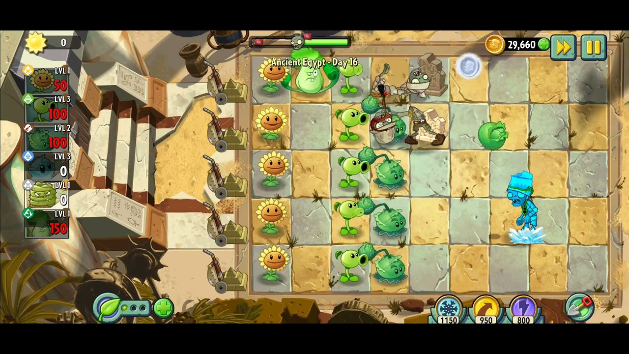 Plants vs Zombies 2 - Adventure - Level 16 - Gameplay (NO BGM) (2ND GO)