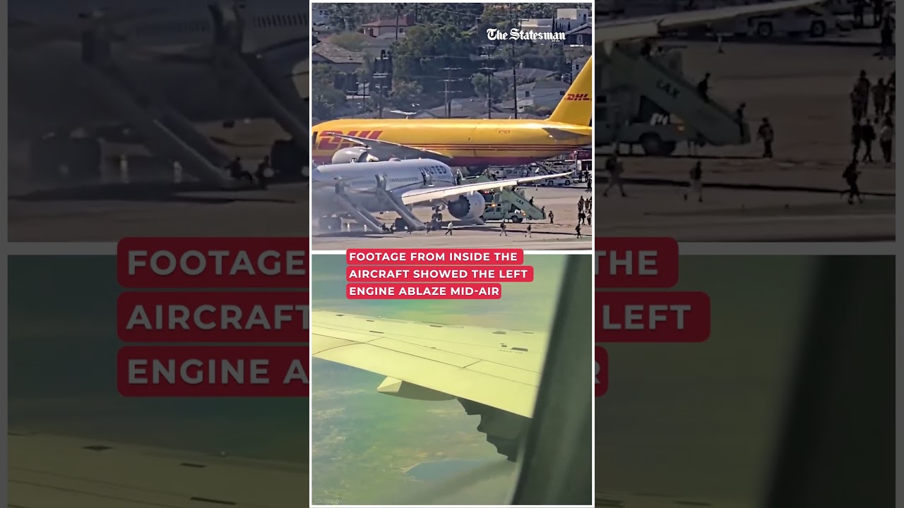 United flight makes emergency landing after mid-air engine fire | #EmergencyLanding