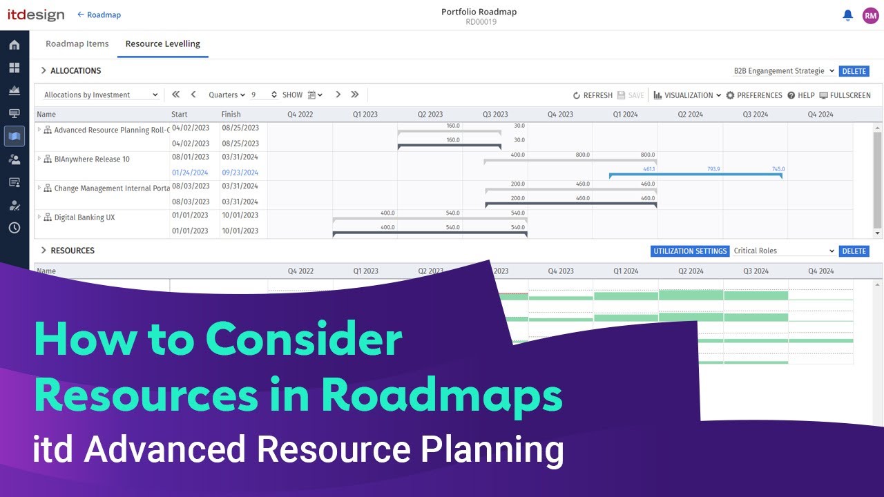 How to Consider Resources in Roadmaps in itd Advanced Resource Planning