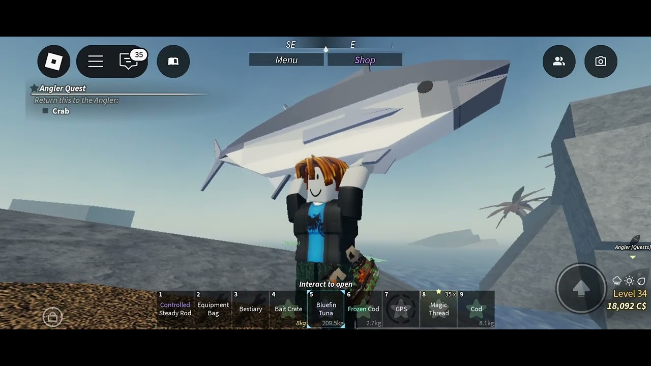 if I touch blue my rod gets worse (roblox fish)