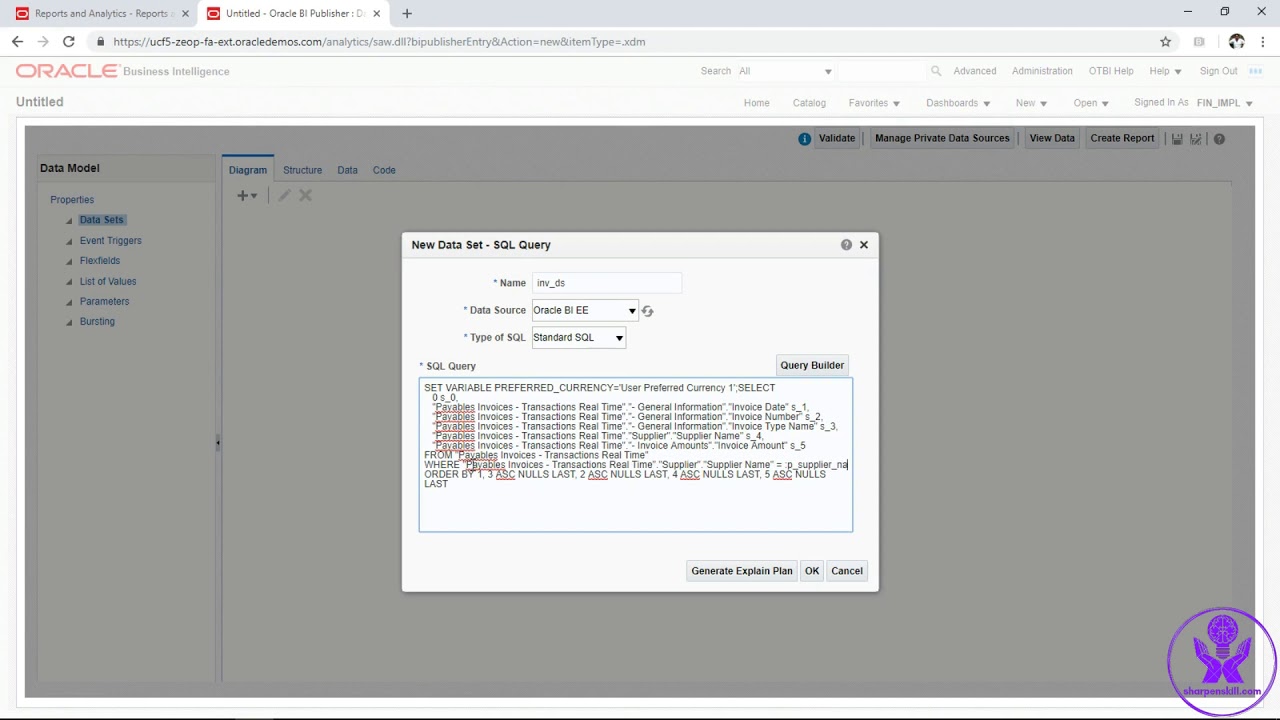 How to create BI Report using OTBI Analysis in Oracle ERP Cloud