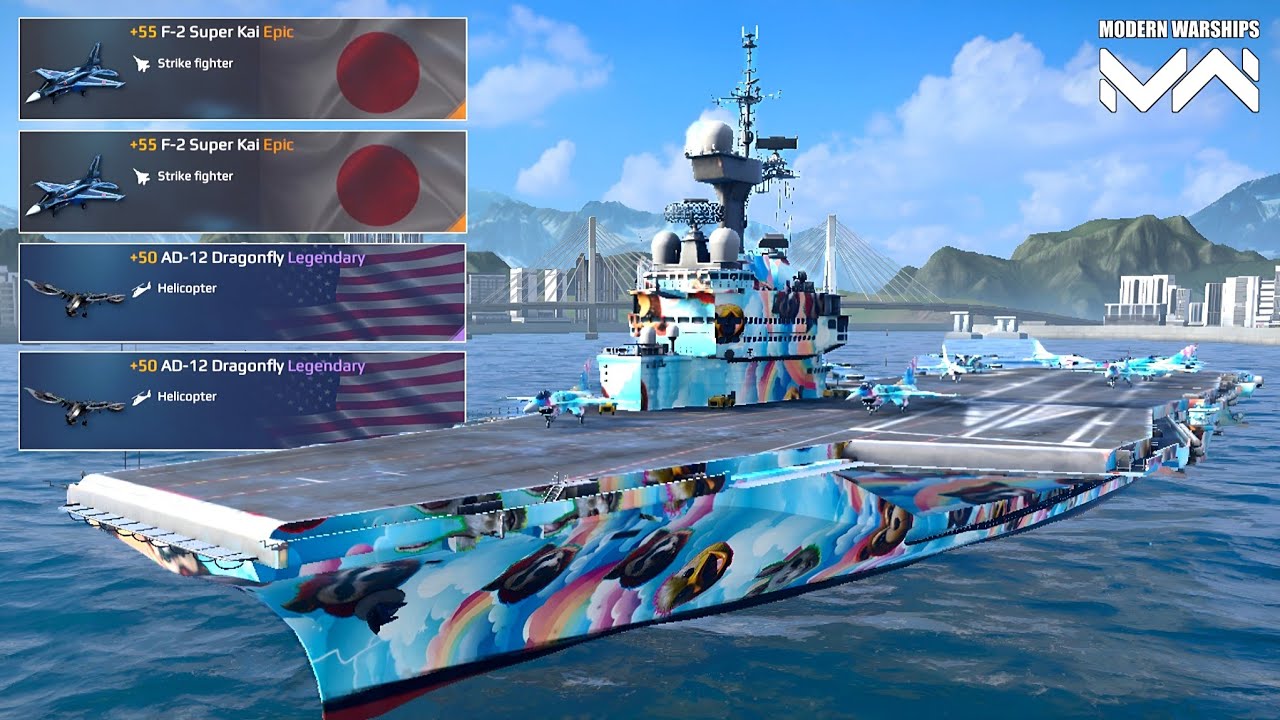 FS Charles de Gaulle - 2x F-2 Super Kai And 2x AD-12 Dragonfly | Epic Battle - Modern Warships