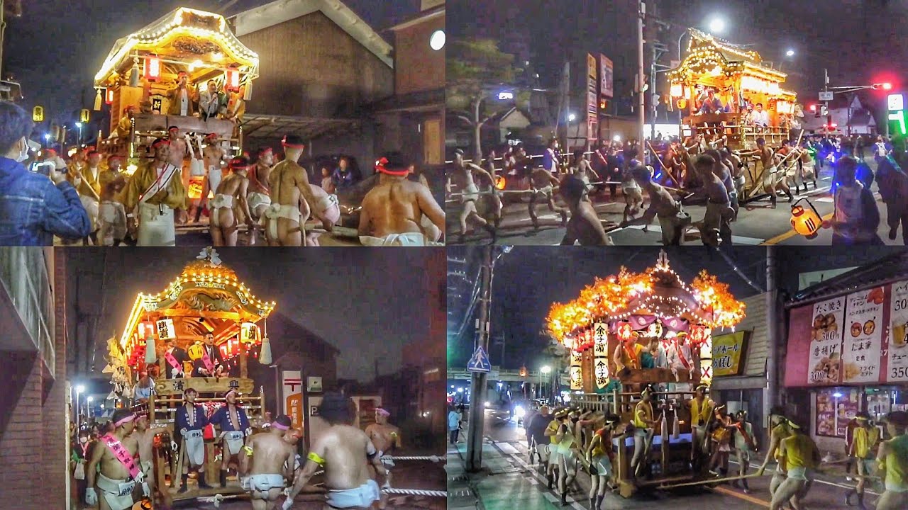 2022.10.22 魚吹八幡神社 秋祭り だんじり 宮出後 終盤(余子濱·垣内·興濱·新在家)