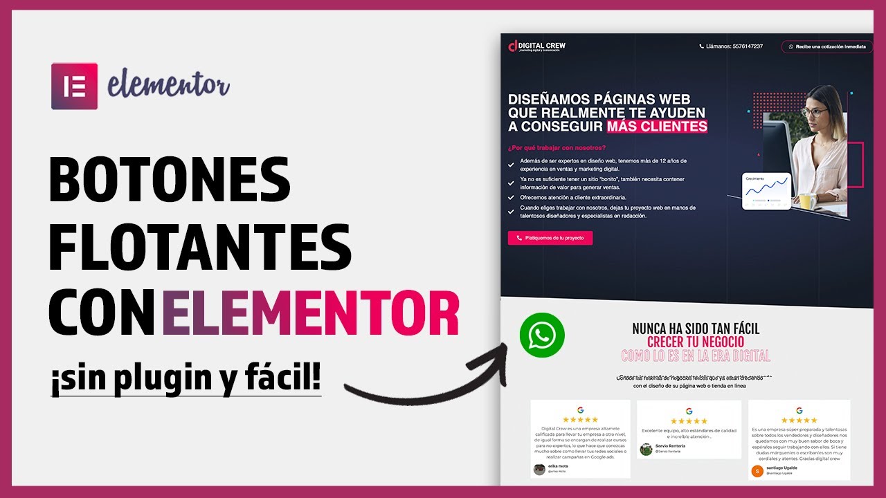 Diseña botón flotante fijo con Elementor | Wordpress