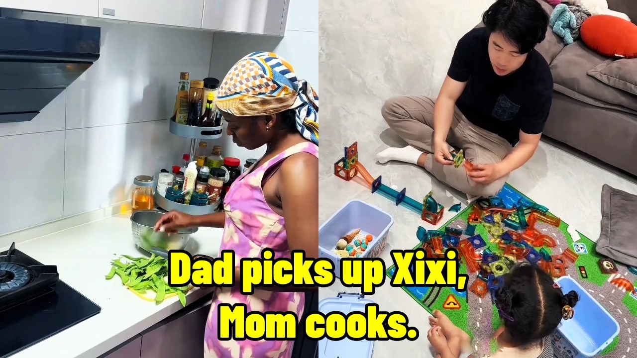 Dad picks up Xixi, Mom cooks. #InterculturalMarriage #DailyVlog