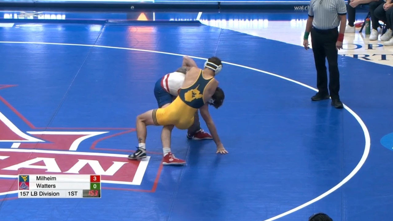 157lbs Ty Watters (West Virginia) vs Kaden Milheim (American)