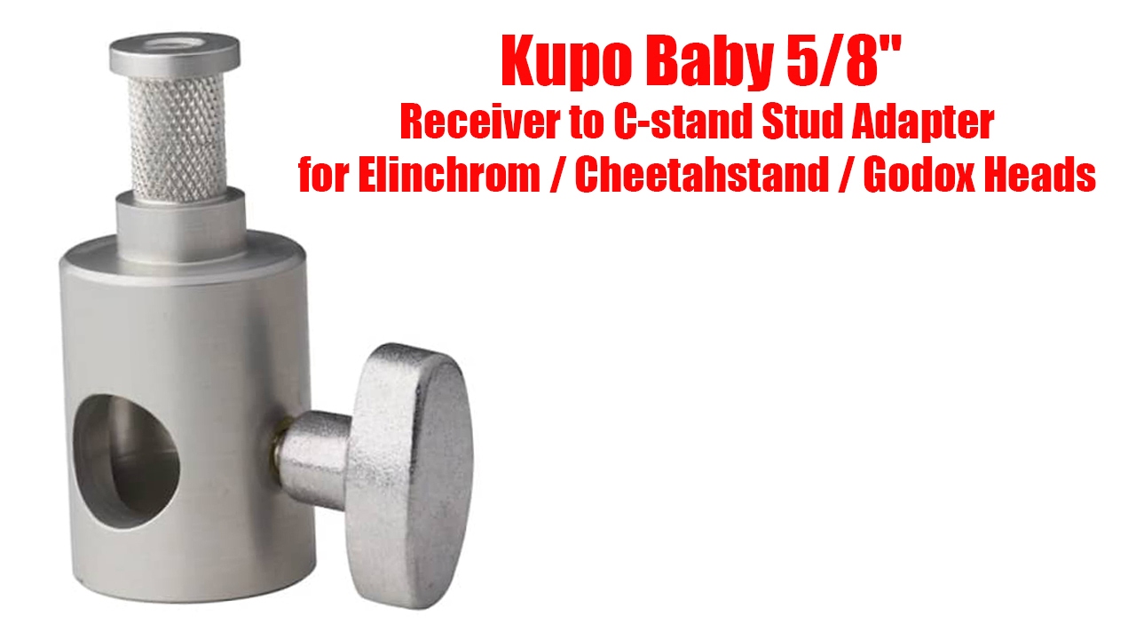 Kupo Baby Receiver to C-Stand Stud Adapter for Cheetahstand/Godox/Elinchrom Heads