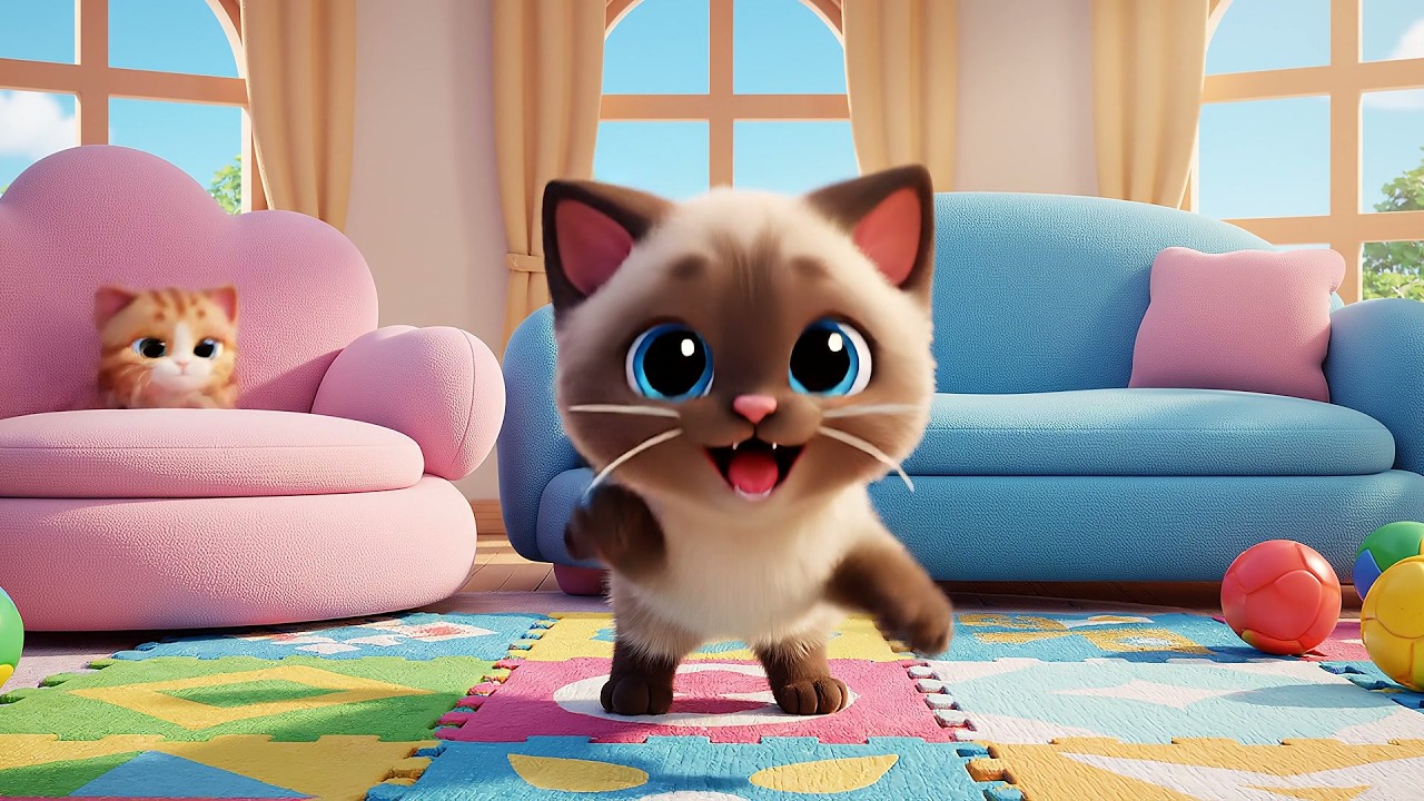 Cinco Patitas de Gatito Saltan, Saltan | Canciones de Gatitos y Rimas Infantiles