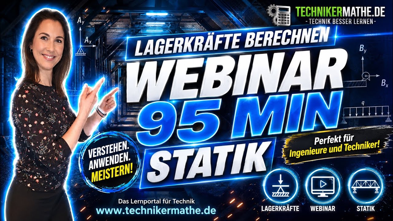 Webinar | Lagerkräfte [berechnen] (95 min) 🟢 Statik optimal für Ingenieure & Techniker [2022]
