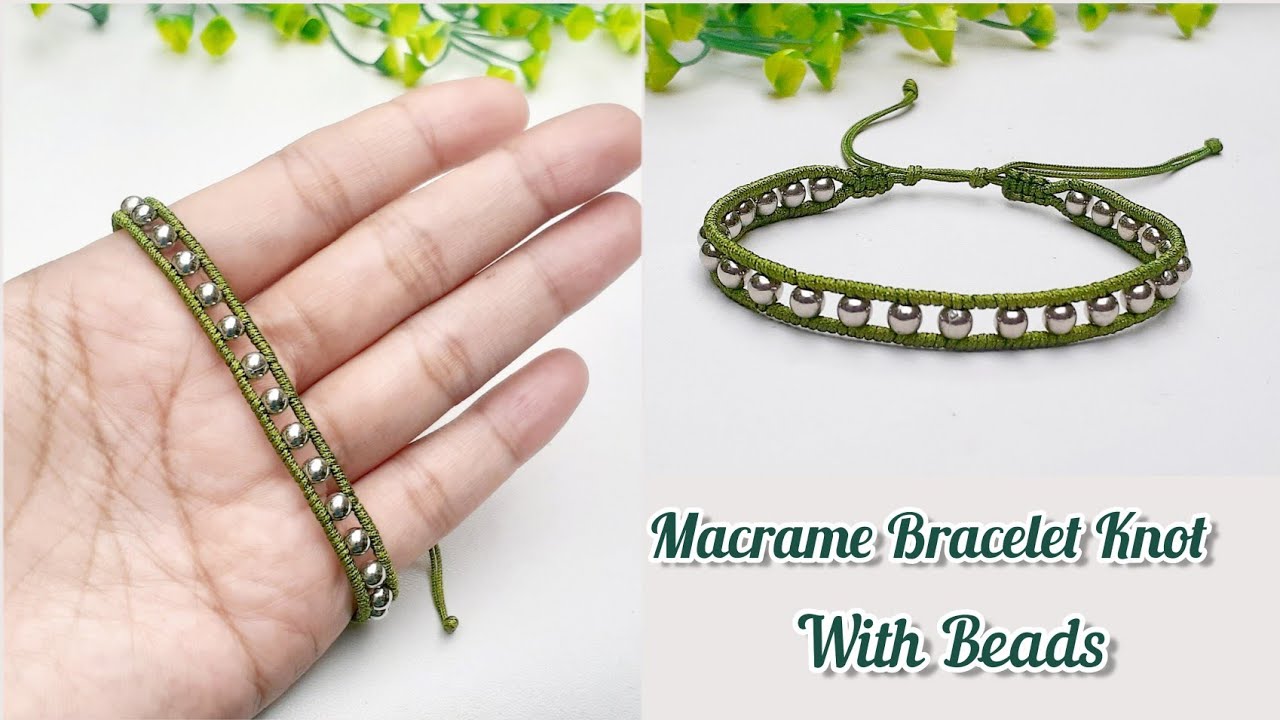 How To Make Bracelet Knot with Beads | Macrame Bracelet Tutorial