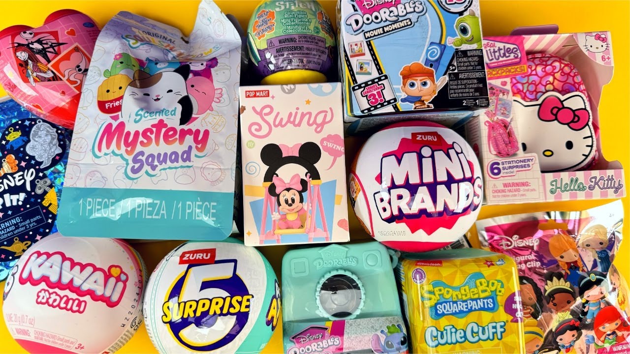 💜 35 Minutes ASMR Blind Bag Mystery Toy Unboxing! NO TAPPING No Music No Talking ODDLY Satisfying 💜