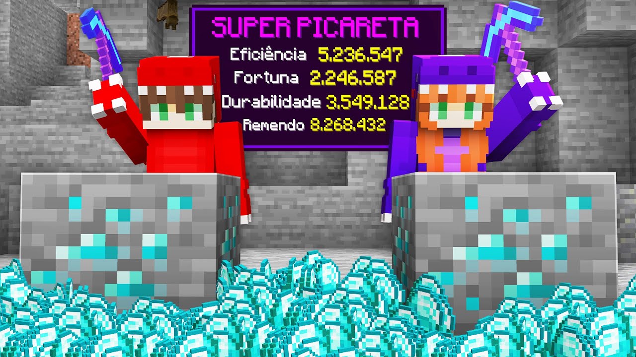 quebrar bloco ENCANTA os ITENS do minecraft