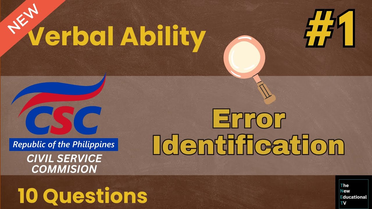 Civil Service Exam Reviewer 2025 | Verbal Ability - Error Identification #1