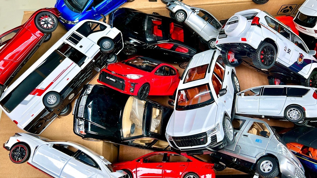 BOX FULL OF Diecast Cars - Toyota Corolla, Yaris, Nissan Patrol, BMW, Mercedes, Rolls Royce, Bus RP