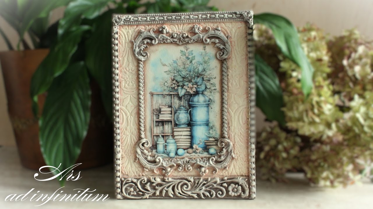 Decoupage na płótnie. / Decoupage on canvas. Vintage. Tutorial.
