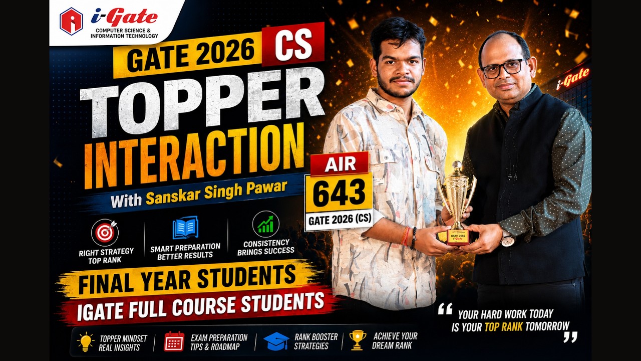 GATE 2026 CS Topper's | Sanskar AIR 643 | final year students | igate full course students