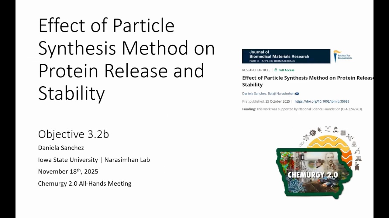 Effect of Particle Synthesis Method on Protein Release and Stability w/ Daniela Sanchez