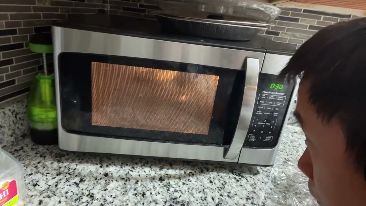 Melted cheese in microwave