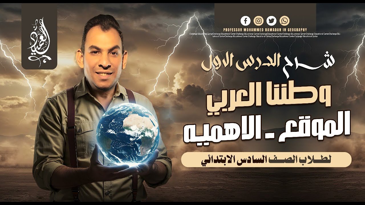 شرح درس وطننا العربى ( الموقع - الأهمية )  | للصف السادس الابتدائى| مستر محمد رمضان