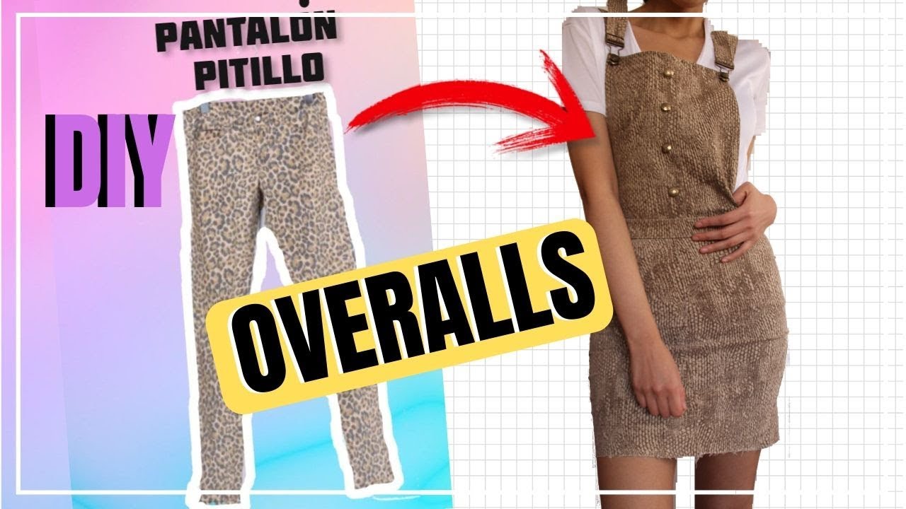 TRANSFORMA unos jeans viejos en un JUMPER PETO OVERALL 🙌😍| Recicla jeans viejos