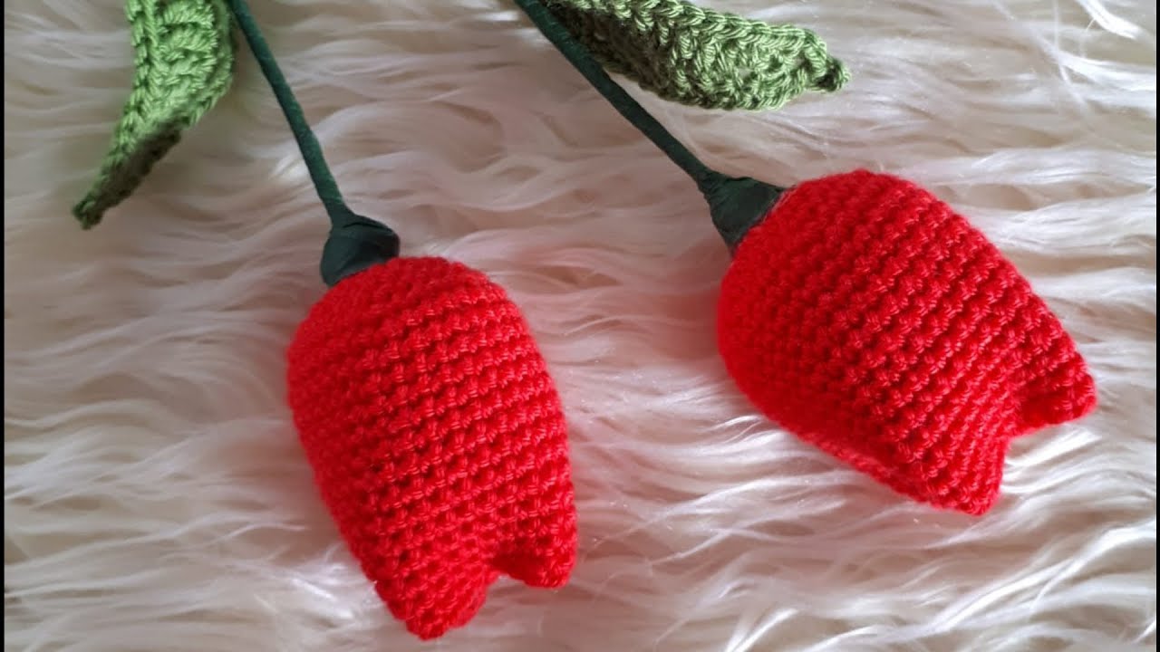 سمسم (53) وردة توليب كروشيه How to crochet a tulip flower